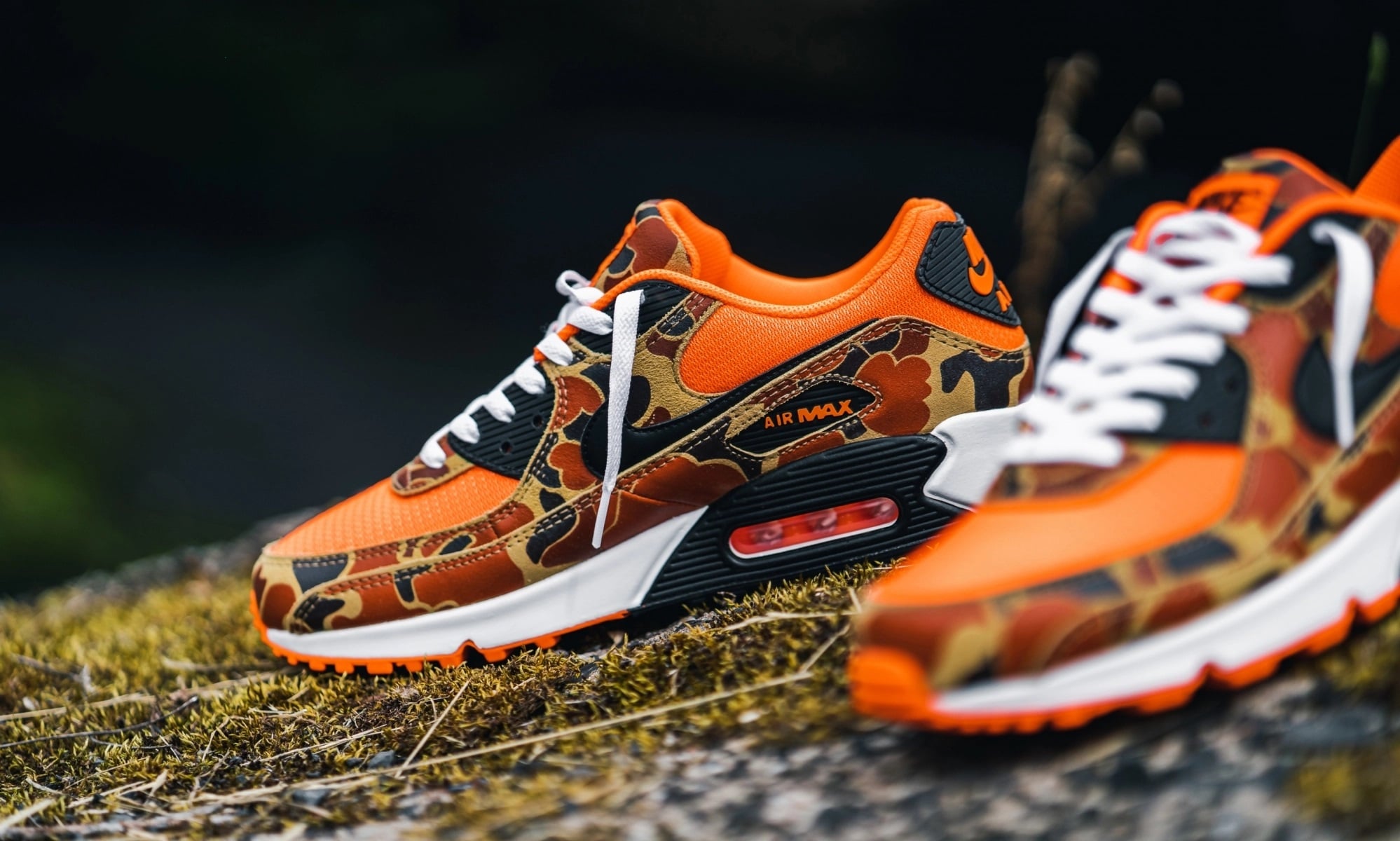 Orange shop camo nikes